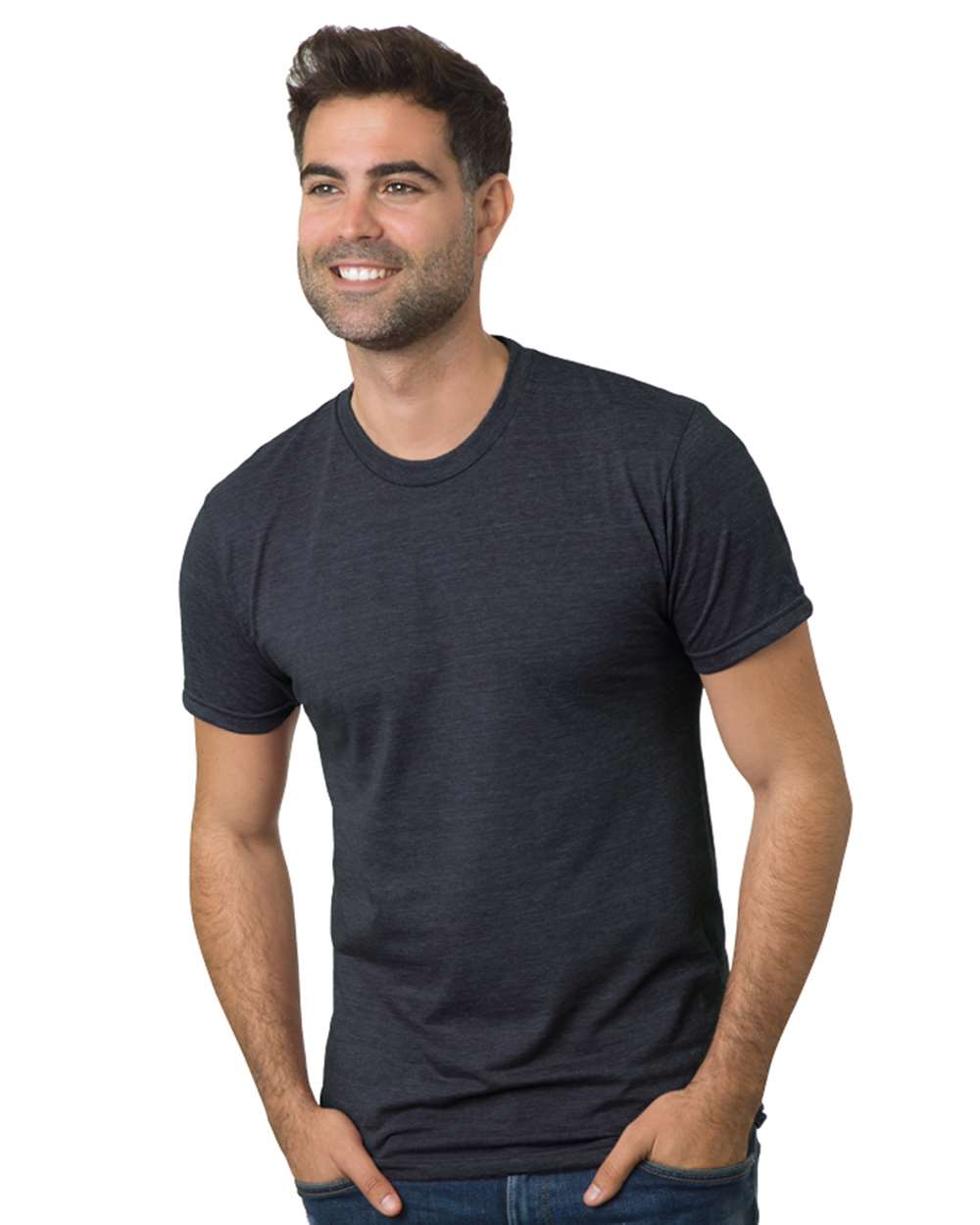 Bayside 5710 Unisex USA-Made Triblend T-Shirt in Tri Dark Grey