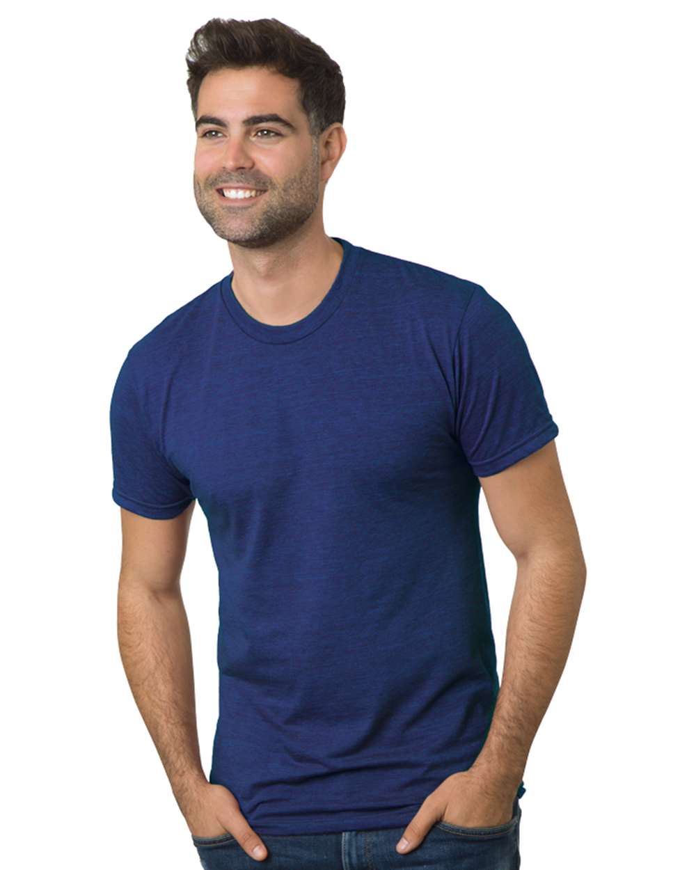 Bayside 5710 Unisex USA-Made Triblend T-Shirt in Tri Denim