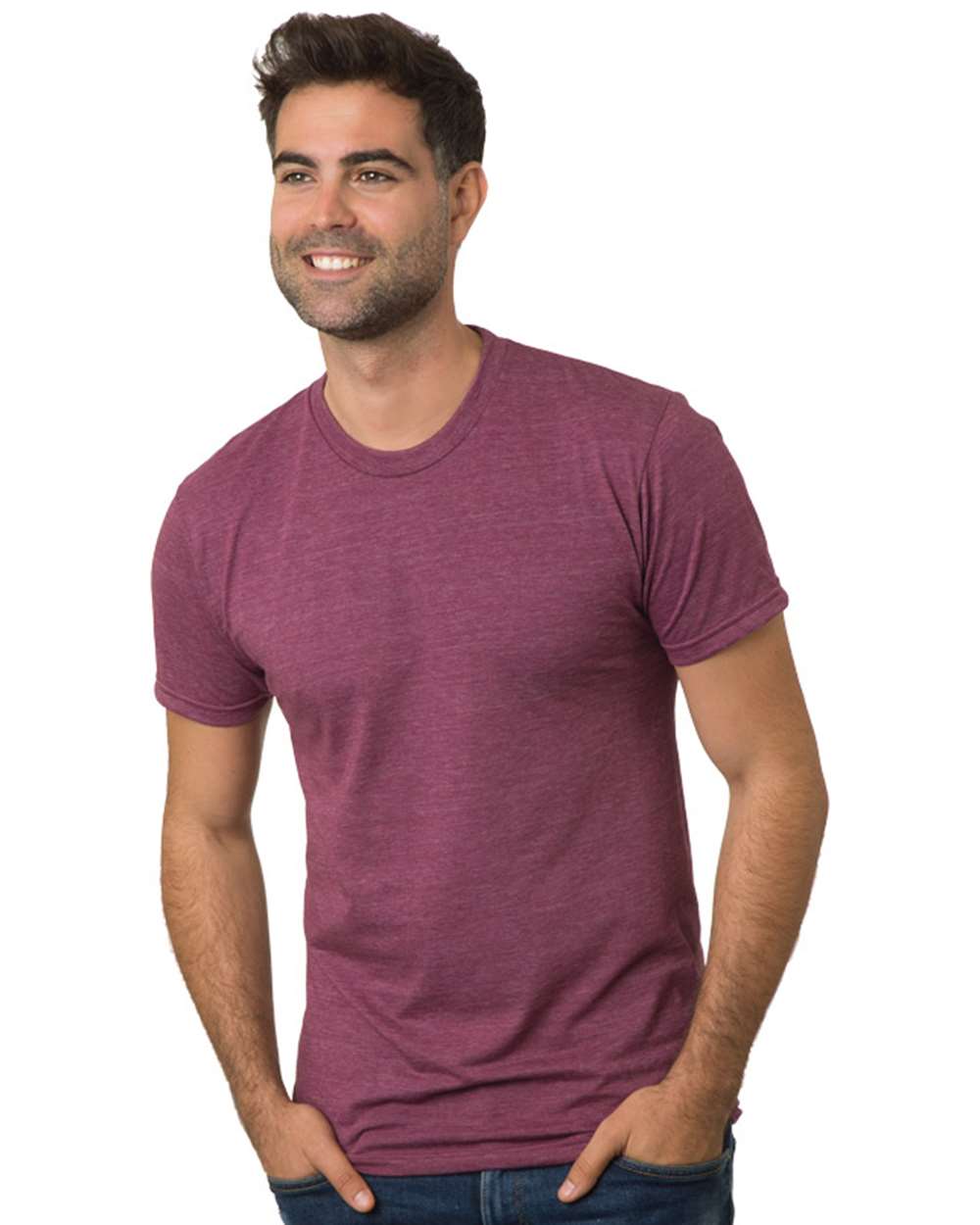 Bayside 5710 Unisex USA-Made Triblend T-Shirt in Tri Maroon