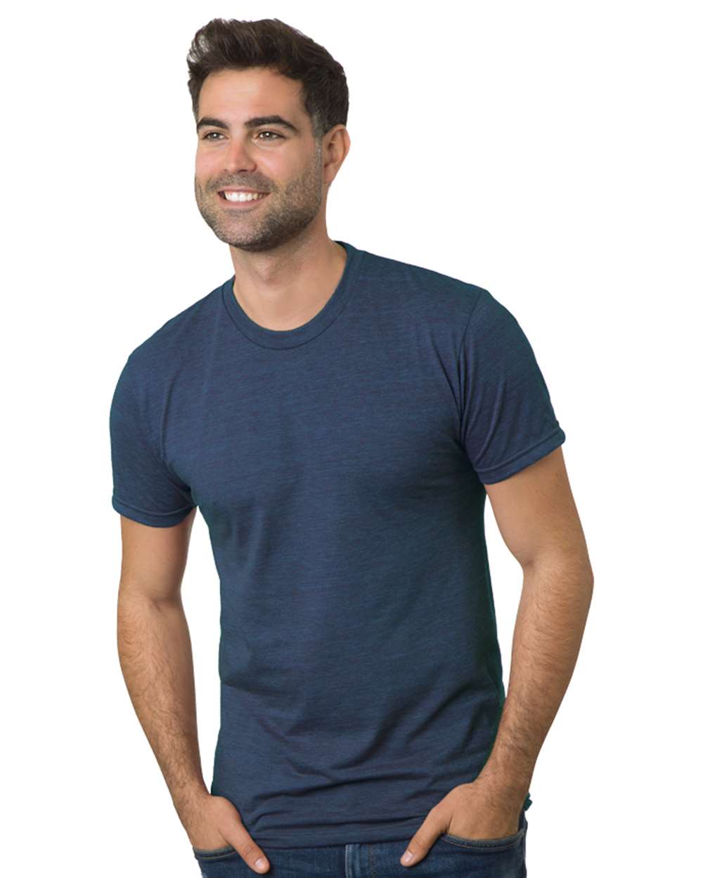 Bayside 5710 Unisex USA-Made Triblend T-Shirt in Tri Steel Blue