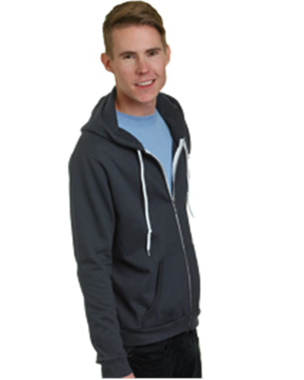 Bayside 875 Unisex USA-Made Full-Zip Fleece Hooded Sweatshirt