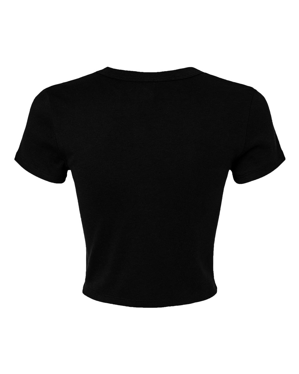 BELLA + CANVAS 1010 Women's Micro Rib Baby Tee in Solid Black Blend, back