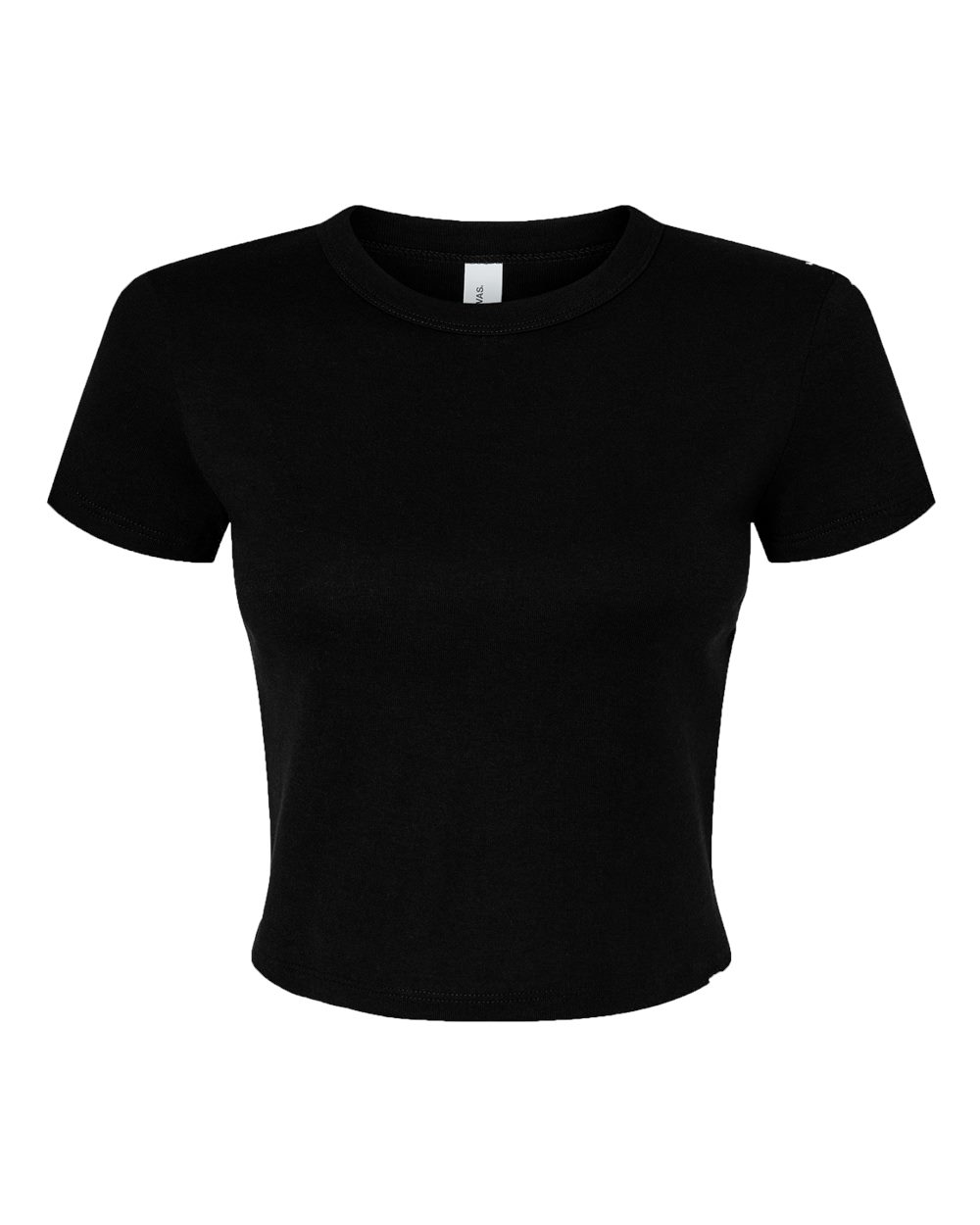 BELLA + CANVAS 1010 Women's Micro Rib Baby Tee in Solid Black Blend