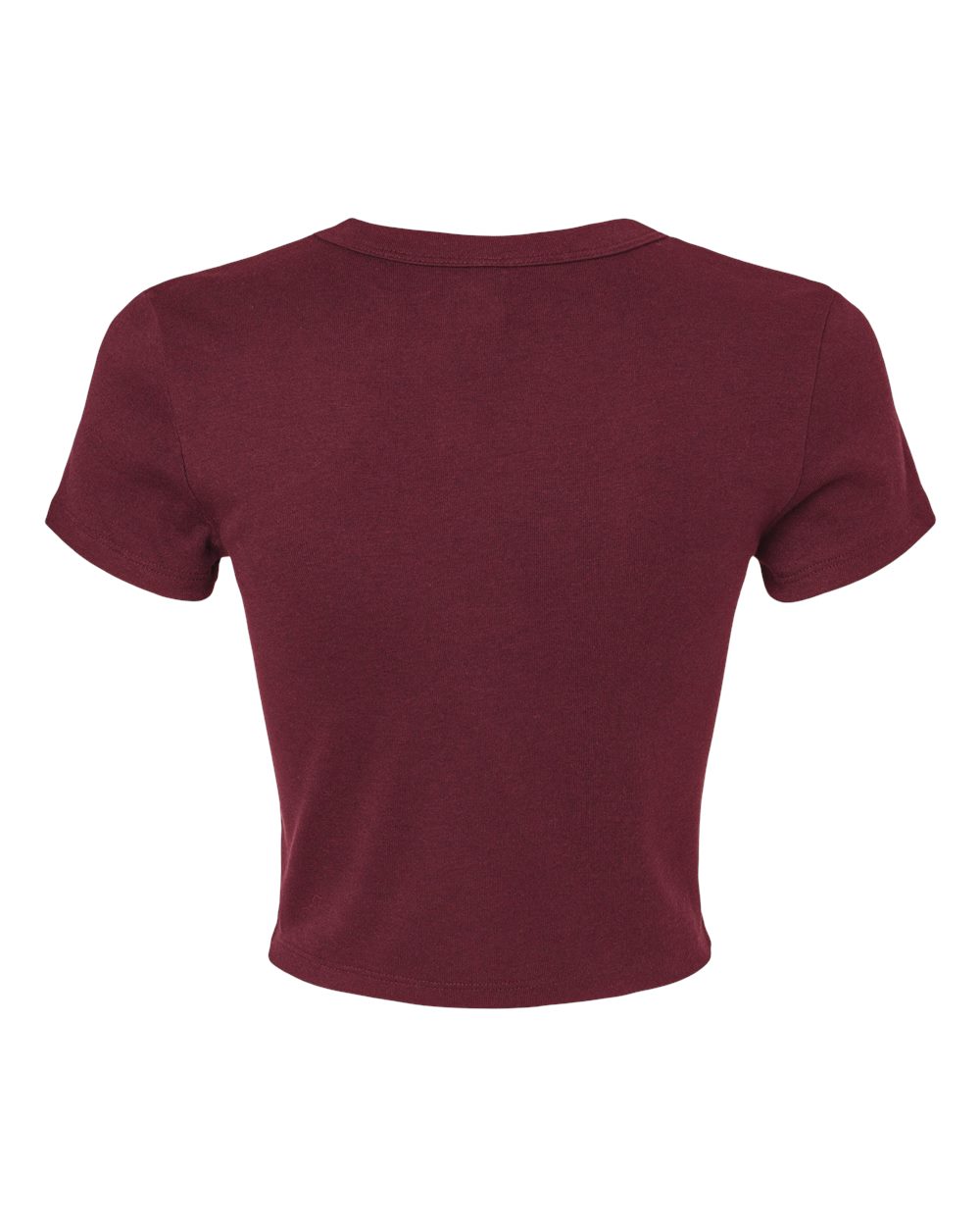 BELLA + CANVAS 1010 Women's Micro Rib Baby Tee in Solid Maroon Blend, back