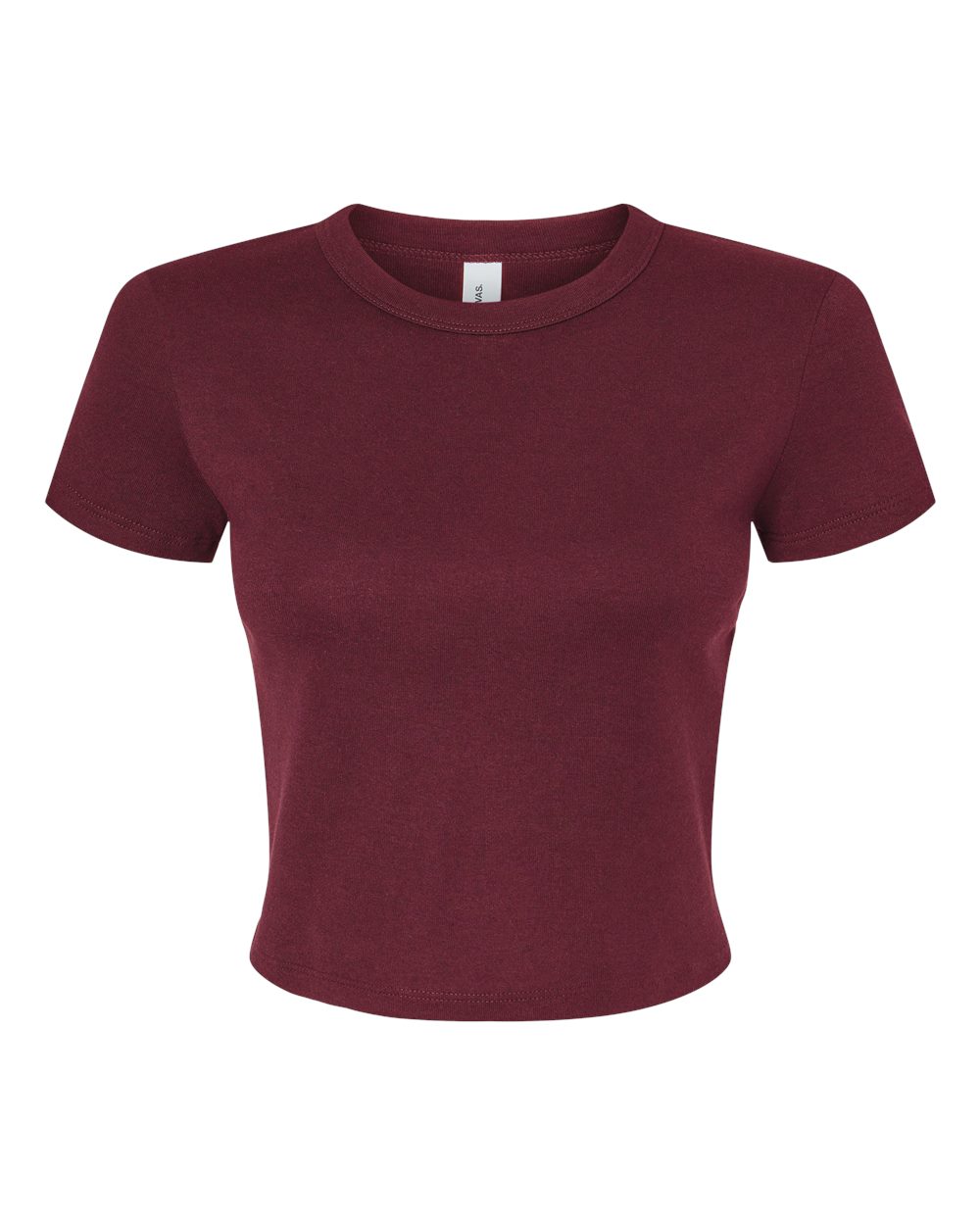 BELLA + CANVAS 1010 Women's Micro Rib Baby Tee in Solid Maroon Blend