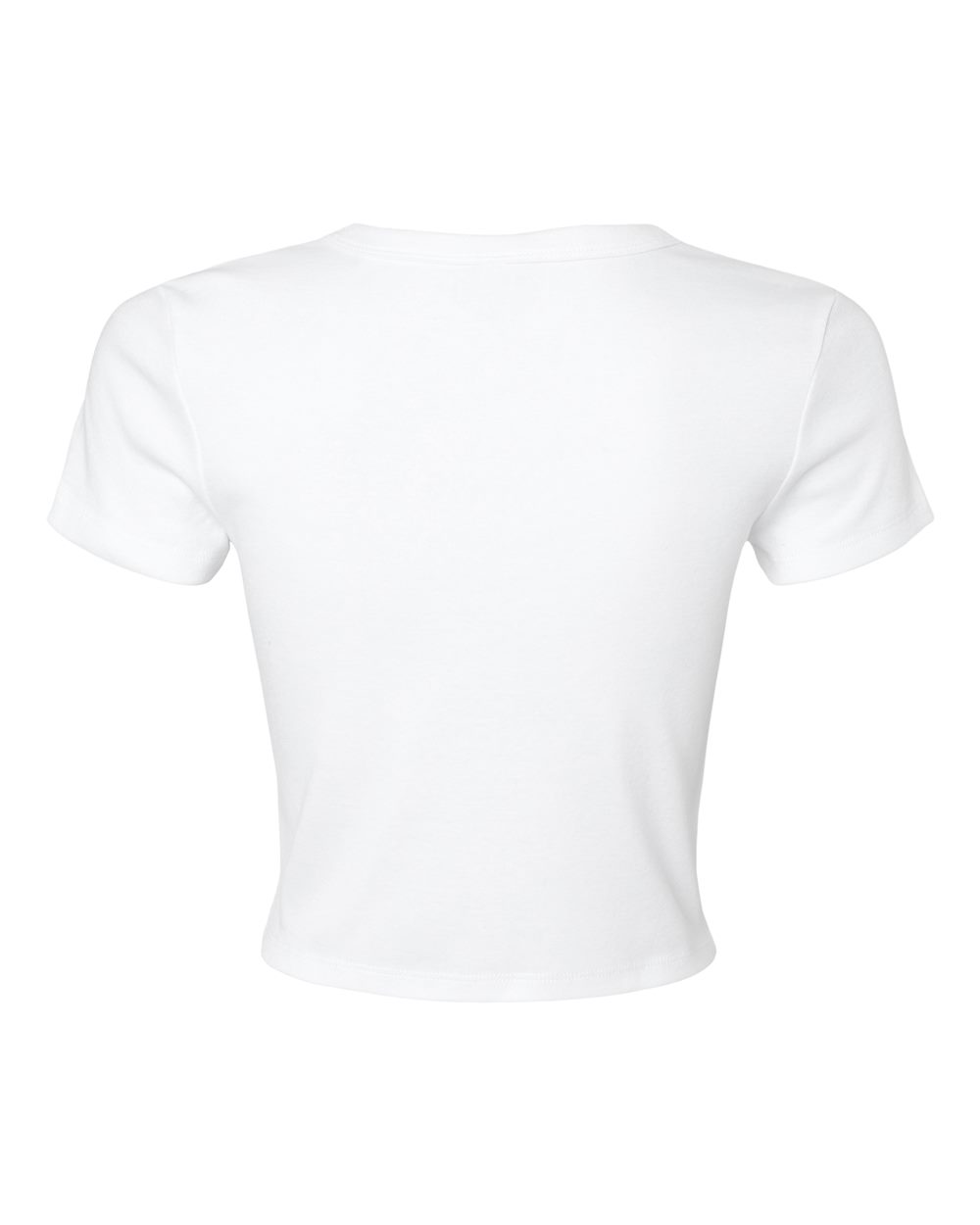 BELLA + CANVAS 1010 Women's Micro Rib Baby Tee in Solid White Blend, back