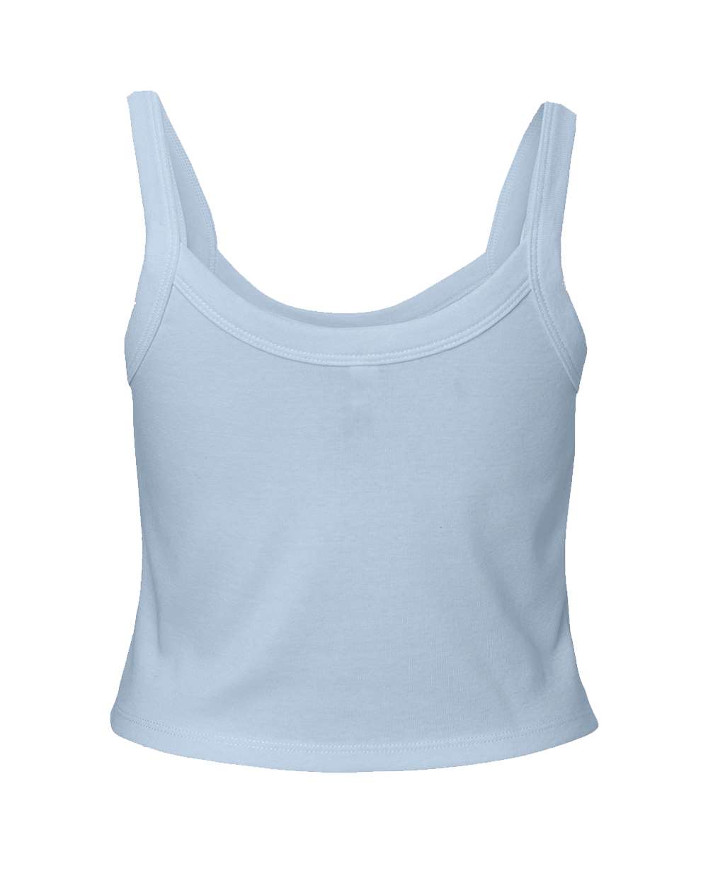 BELLA + CANVAS 1012 Women's Micro Rib Spaghetti Strap Tank in Solid Baby Blue Blend, back