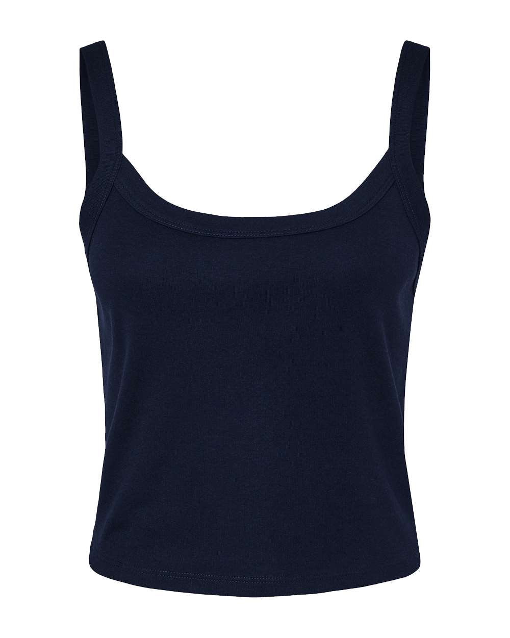 BELLA + CANVAS 1012 Women's Micro Rib Spaghetti Strap Tank in Solid Navy Blend, back