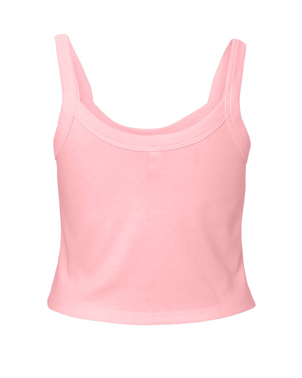 BELLA + CANVAS 1012 Women's Micro Rib Spaghetti Strap Tank in Solid Pink Blend, back
