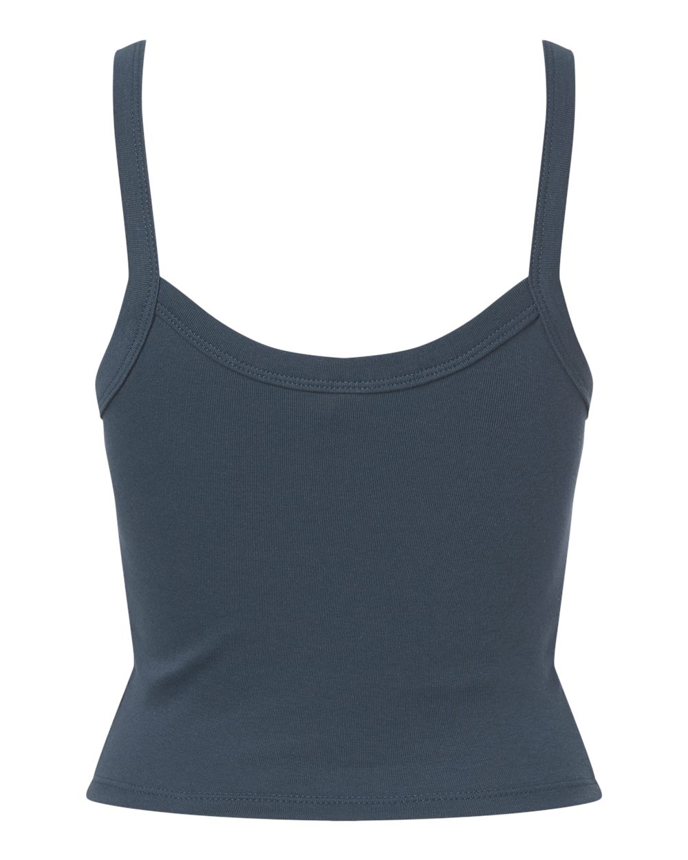 BELLA + CANVAS 1012 Women's Micro Rib Spaghetti Strap Tank in Solid Vintage Navy Blend, back