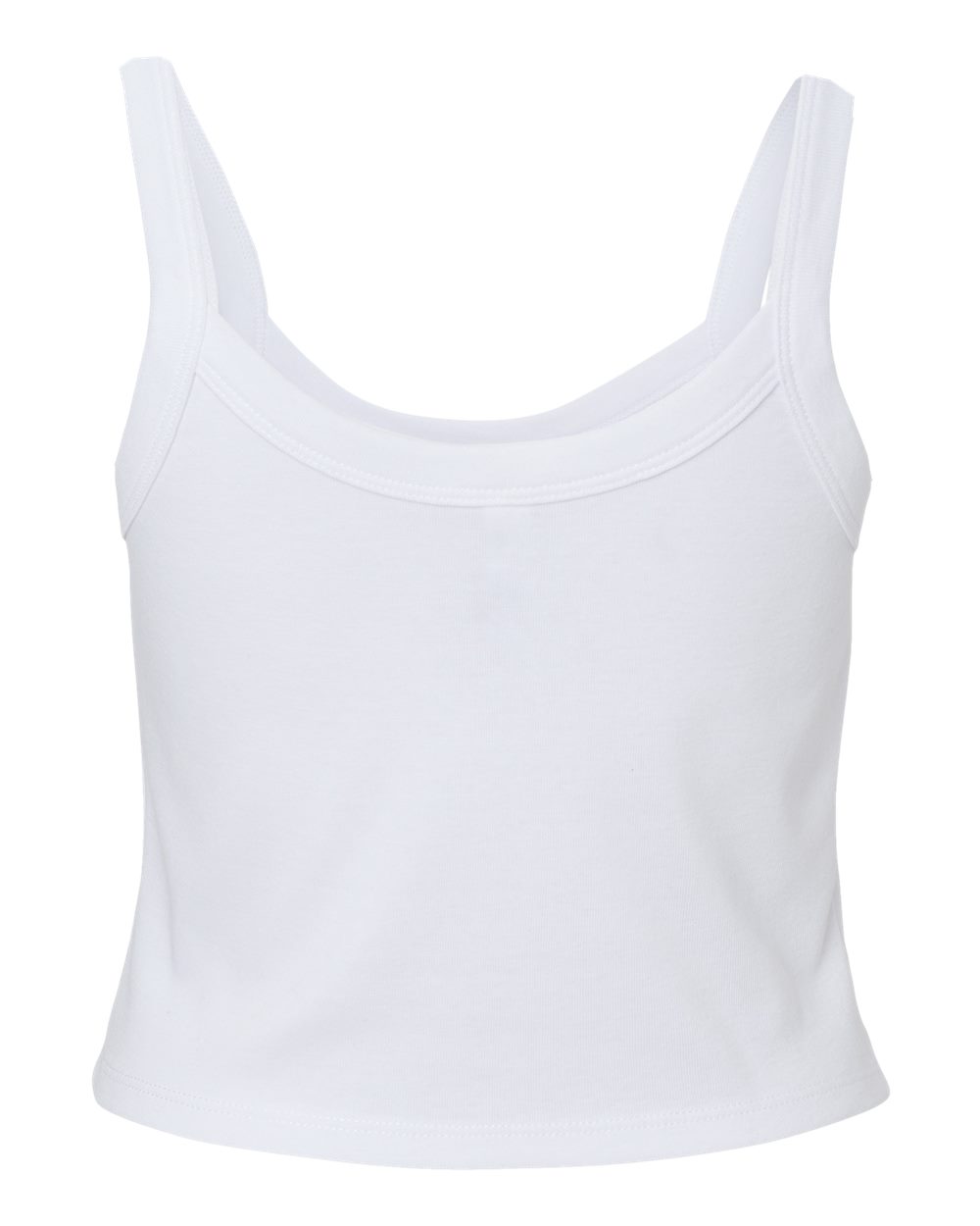 BELLA + CANVAS 1012 Women's Micro Rib Spaghetti Strap Tank in Solid White Blend, back