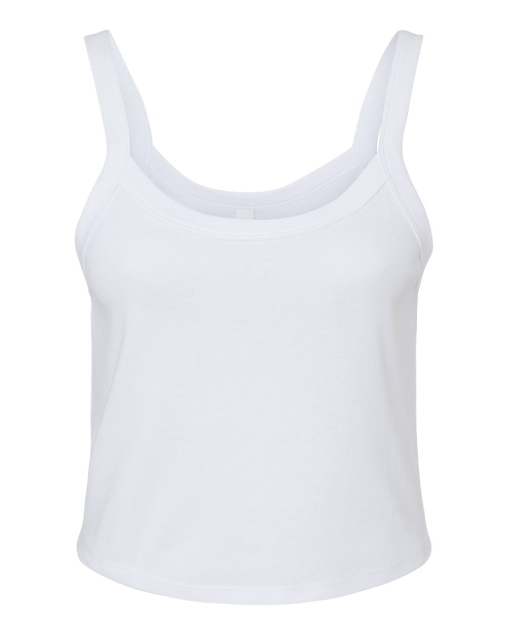 BELLA + CANVAS 1012 Women's Micro Rib Spaghetti Strap Tank in Solid White Blend