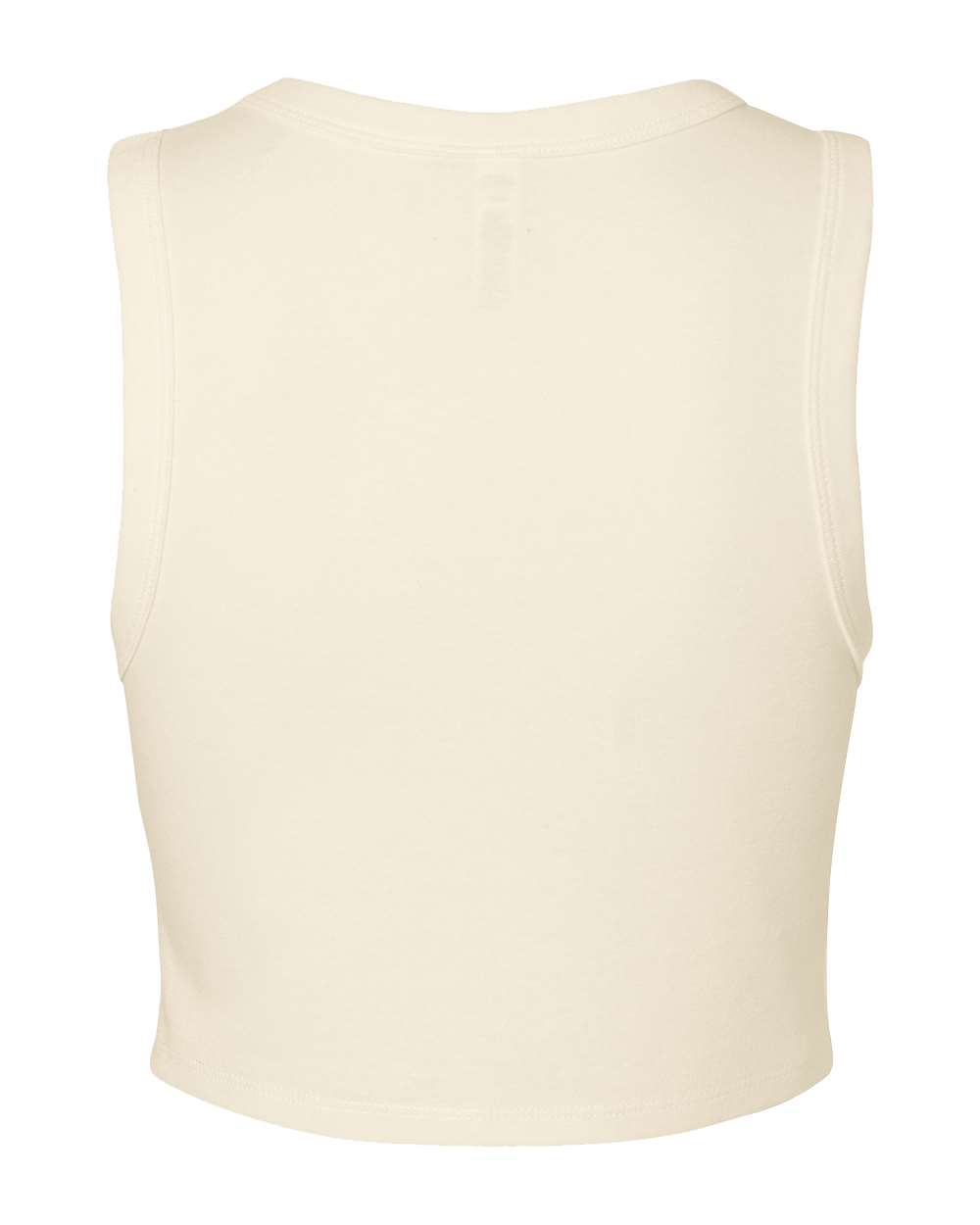 BELLA + CANVAS 1013 Women's Micro Rib Muscle Crop Tank in Solid Natural Blend, back