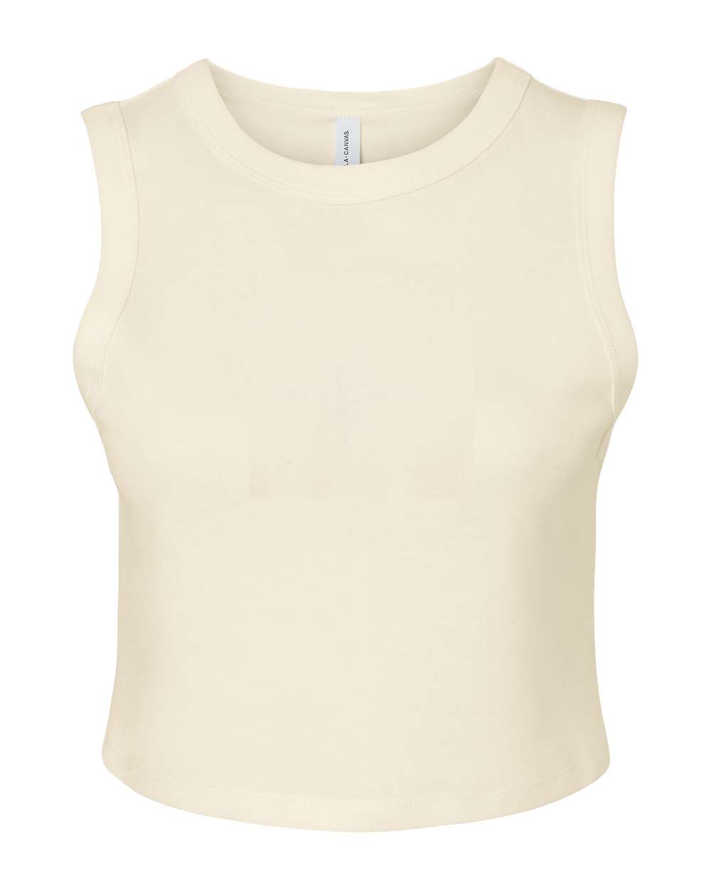 BELLA + CANVAS 1013 Women's Micro Rib Muscle Crop Tank in Solid Natural Blend