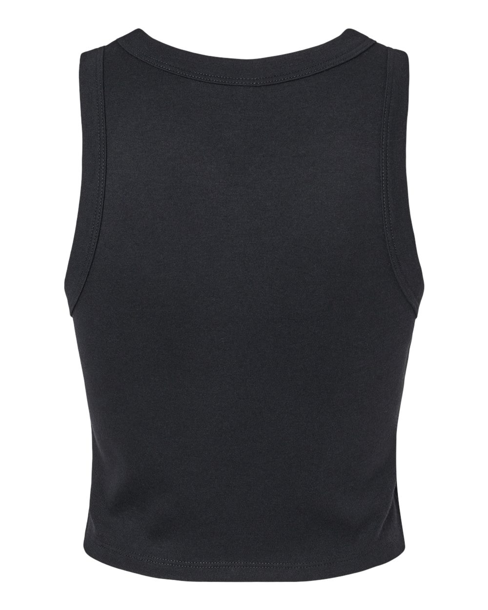 BELLA + CANVAS 1019 Women's Micro Rib Racer Tank in Solid Black Blend, back