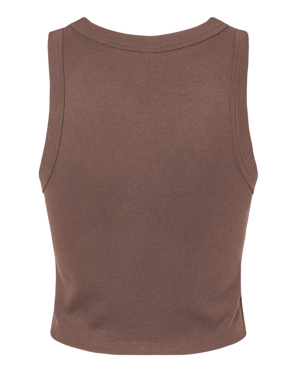 BELLA + CANVAS 1019 Women's Micro Rib Racer Tank in Solid Cocoa Blend, back