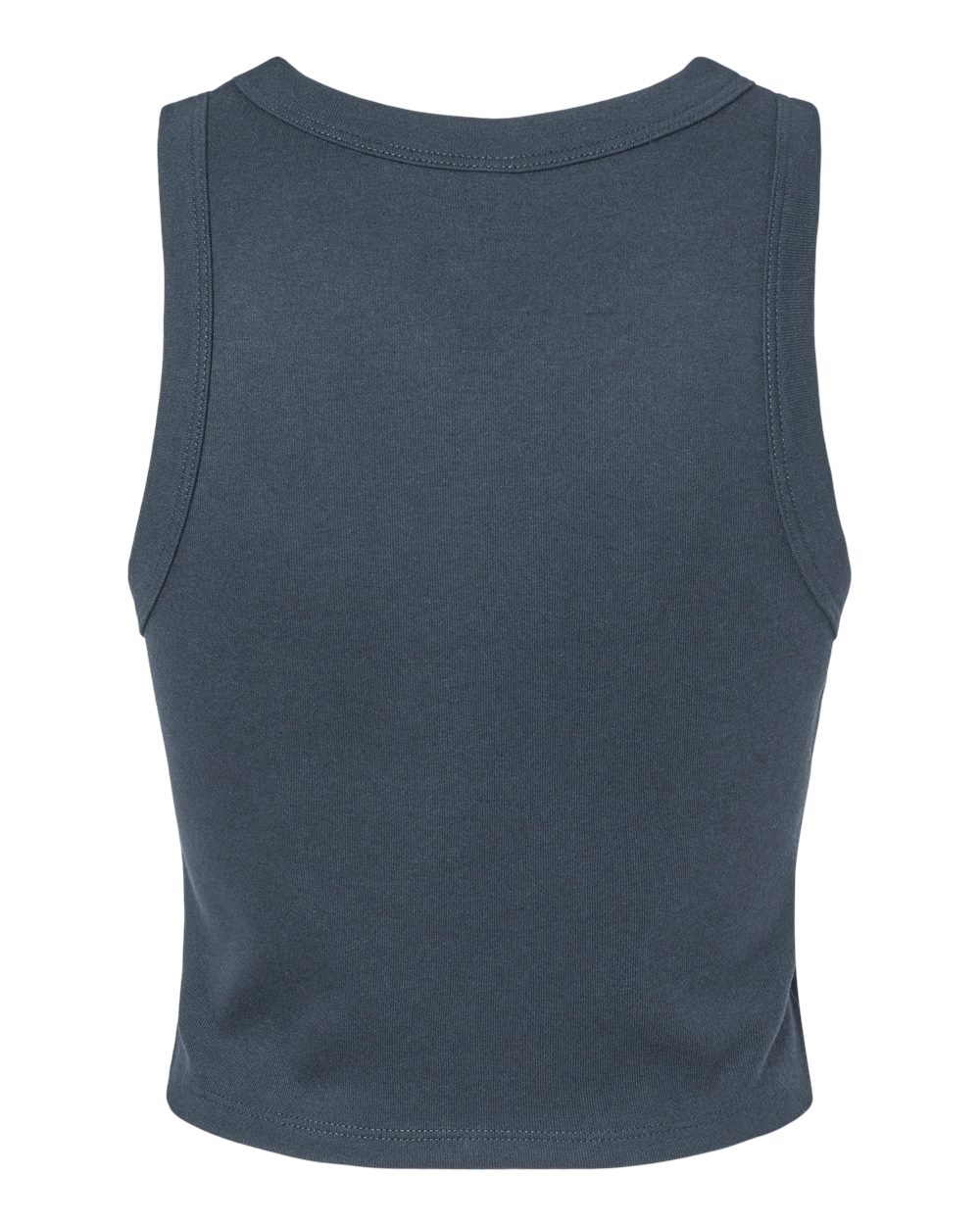 BELLA + CANVAS 1019 Women's Micro Rib Racer Tank in Solid Vintage Navy Blend, back
