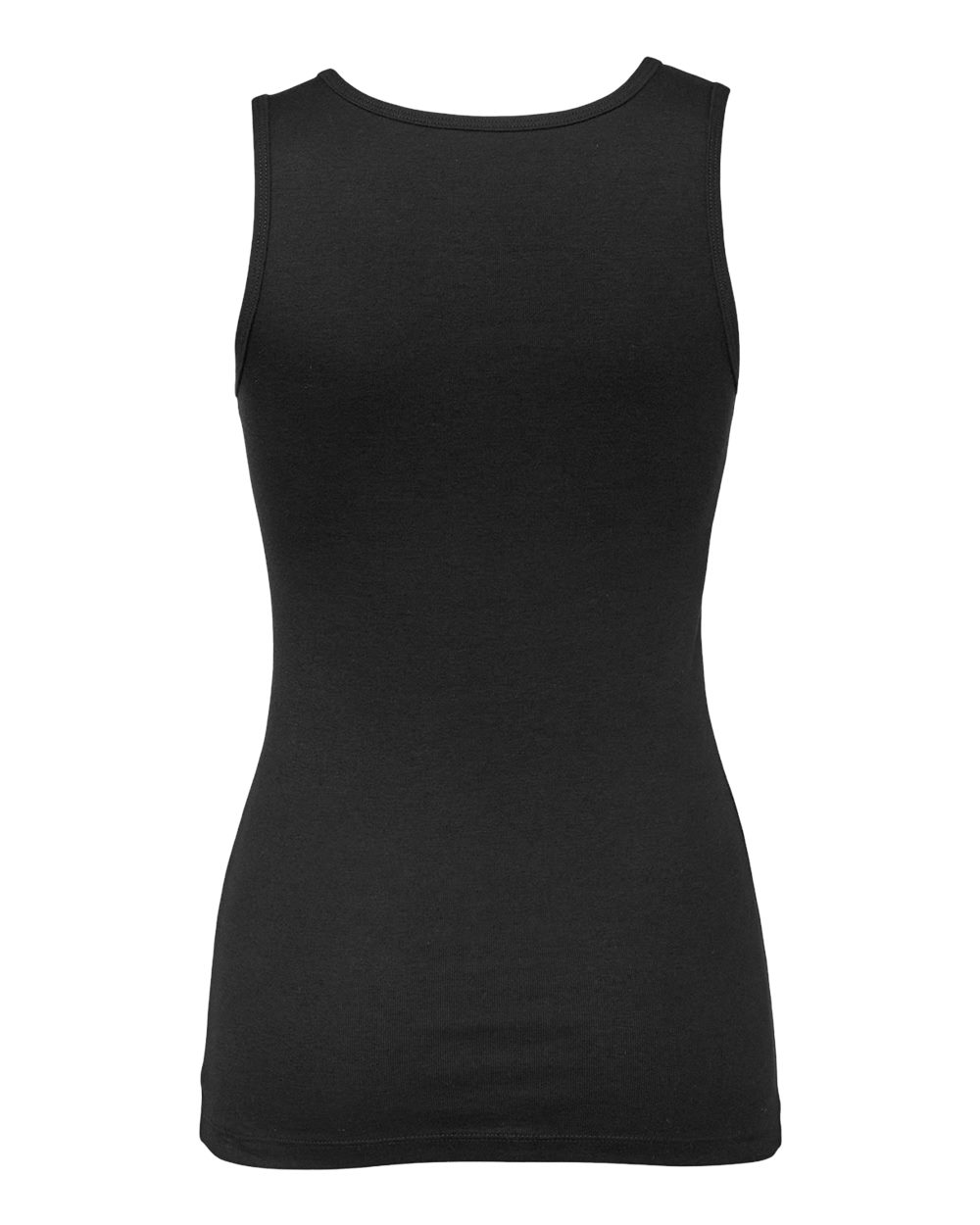 BELLA + CANVAS 1081 Women's Micro Rib Tank in Solid Black Blend, back