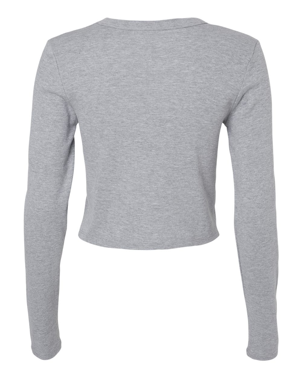 BELLA + CANVAS 1501 Women's Micro Rib Long Sleeve Baby Tee in Athletic Heather, back
