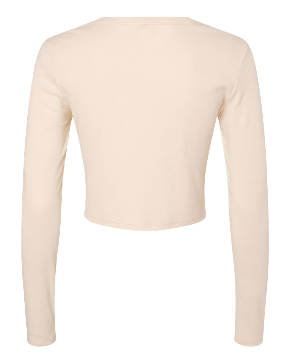 BELLA + CANVAS 1501 Women's Micro Rib Long Sleeve Baby Tee in Solid Natural Blend, back