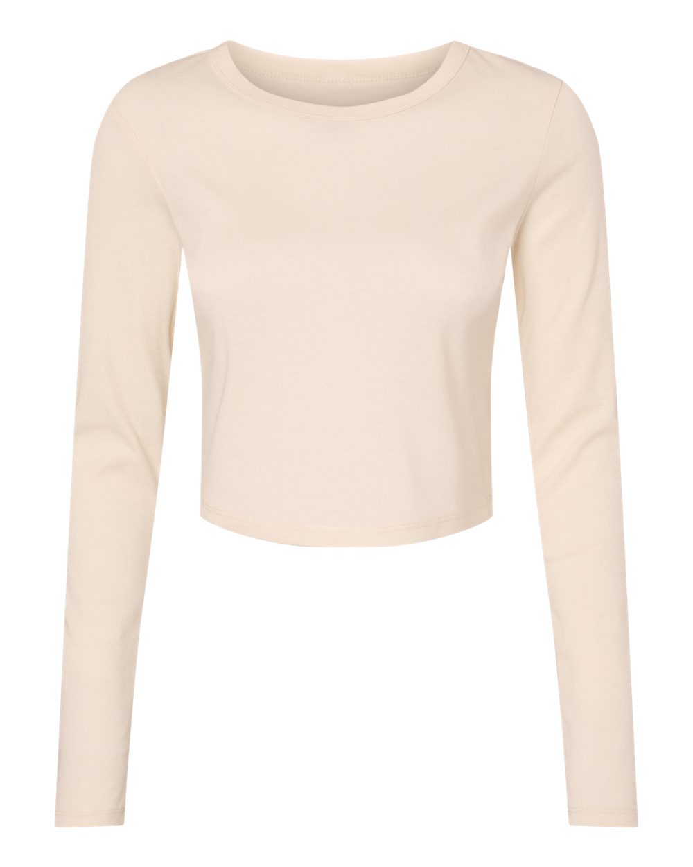 BELLA + CANVAS 1501 Women's Micro Rib Long Sleeve Baby Tee in Solid Natural Blend
