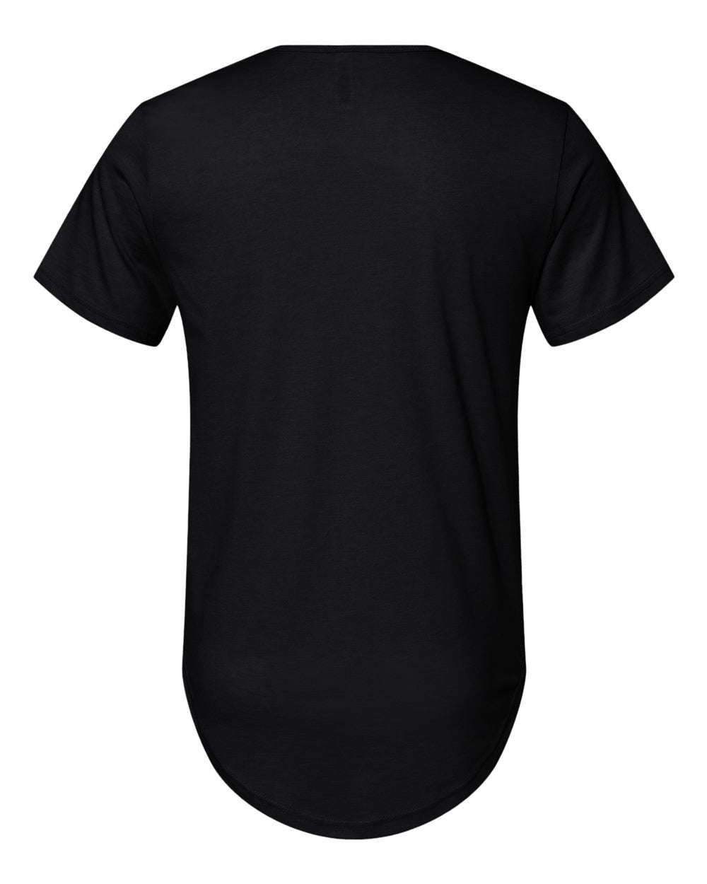 BELLA + CANVAS 3003 Men's Jersey Curved Hem Tee in Black, back