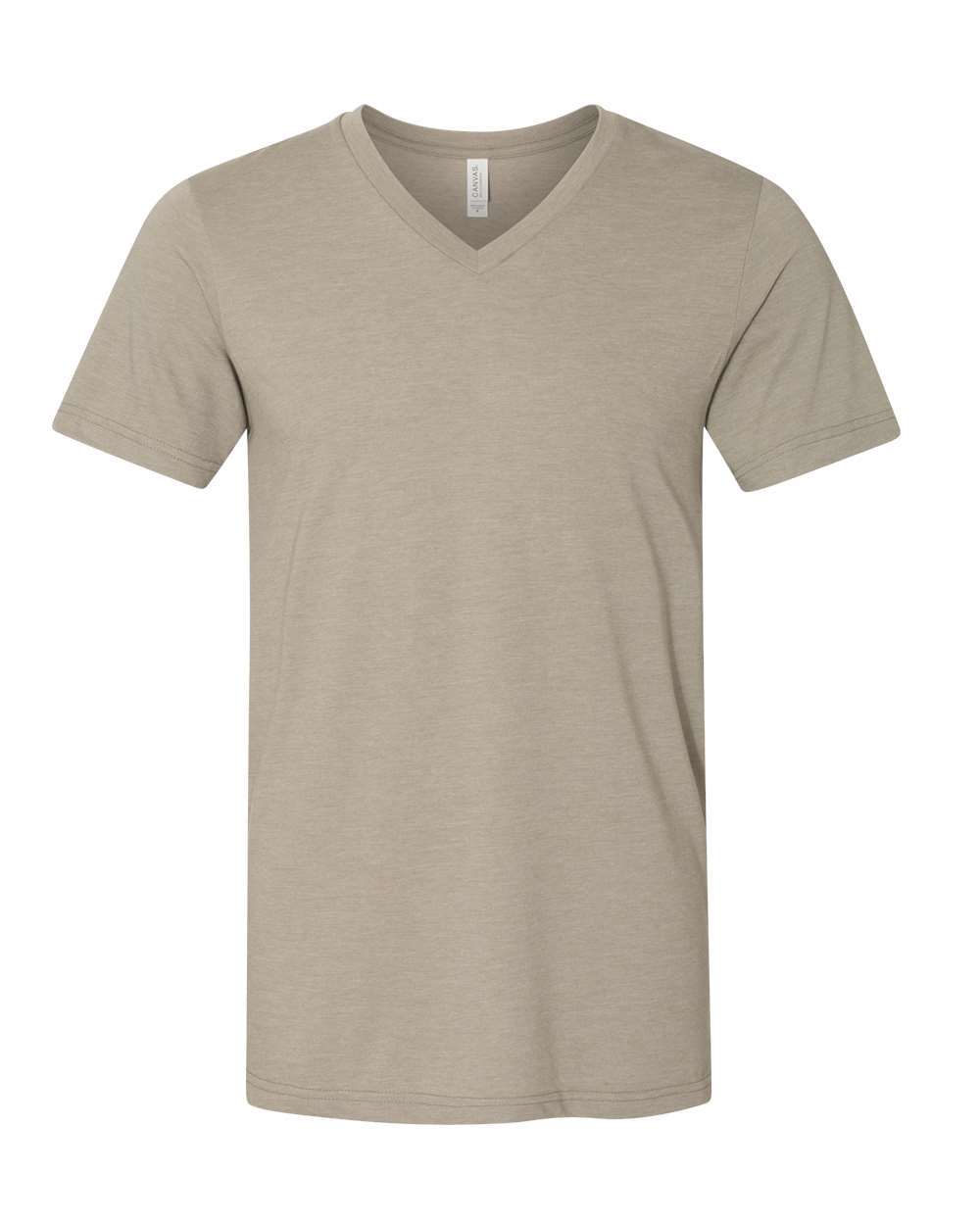BELLA + CANVAS 3005CVC Unisex Heather CVC V-Neck Tee in Heather Stone