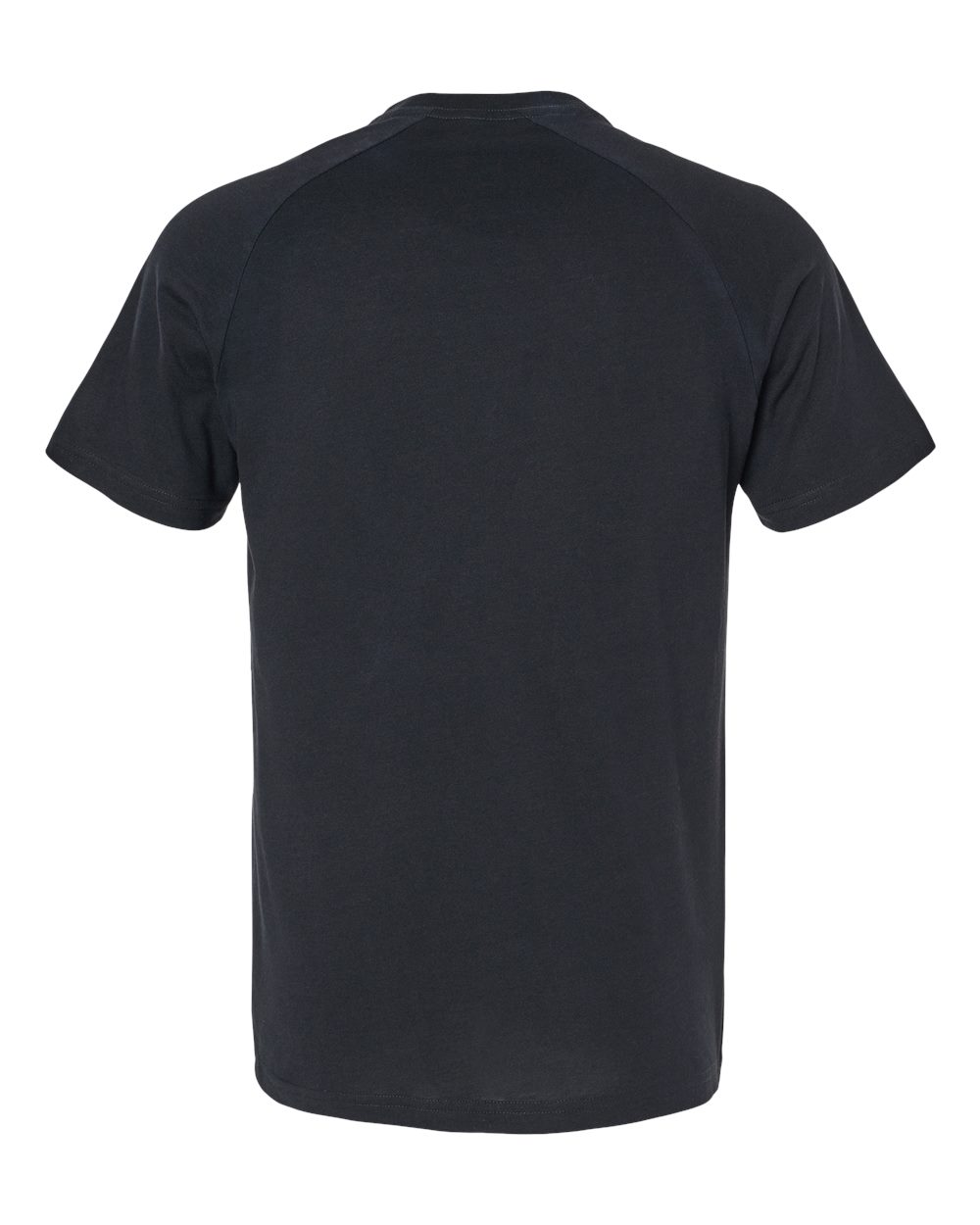 BELLA + CANVAS 3201 Men's Heather CVC Raglan Tee in Solid Black Blend, back