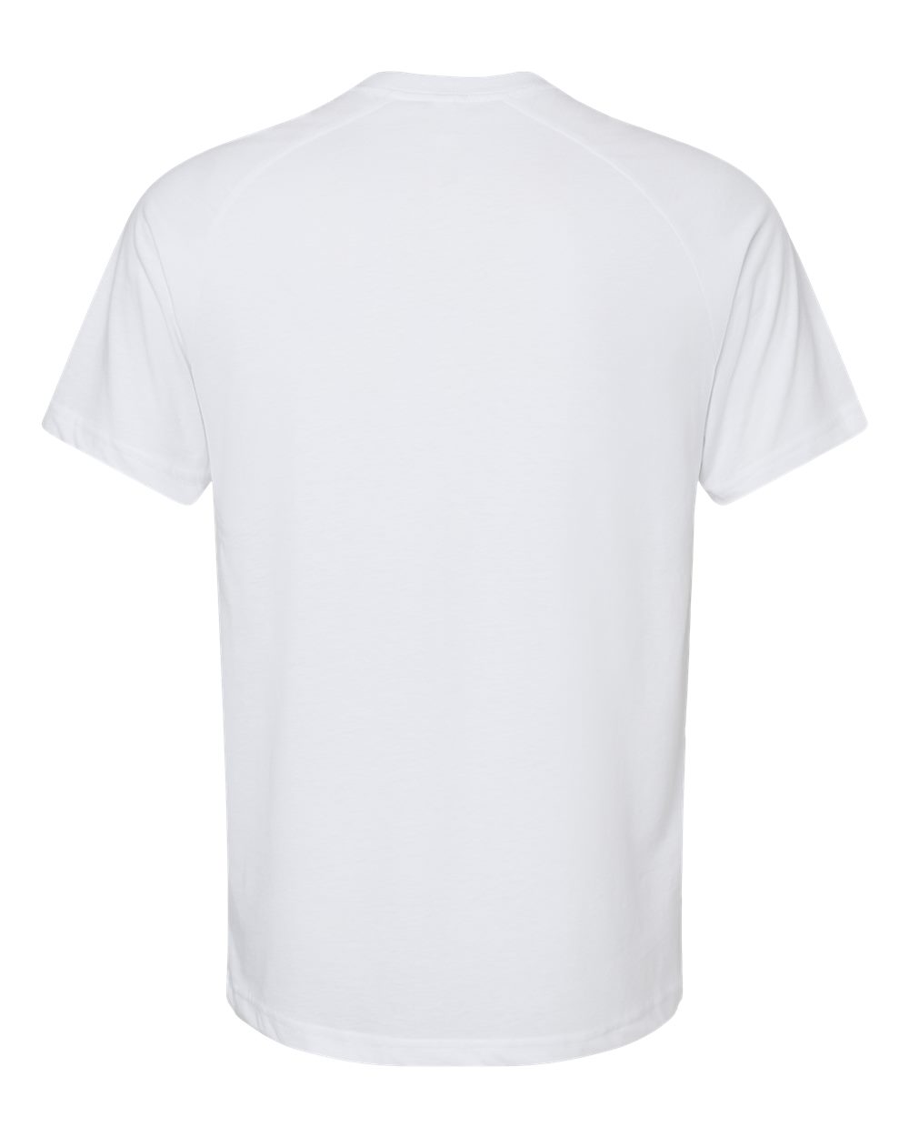 BELLA + CANVAS 3201 Men's Heather CVC Raglan Tee in Solid White Blend, back