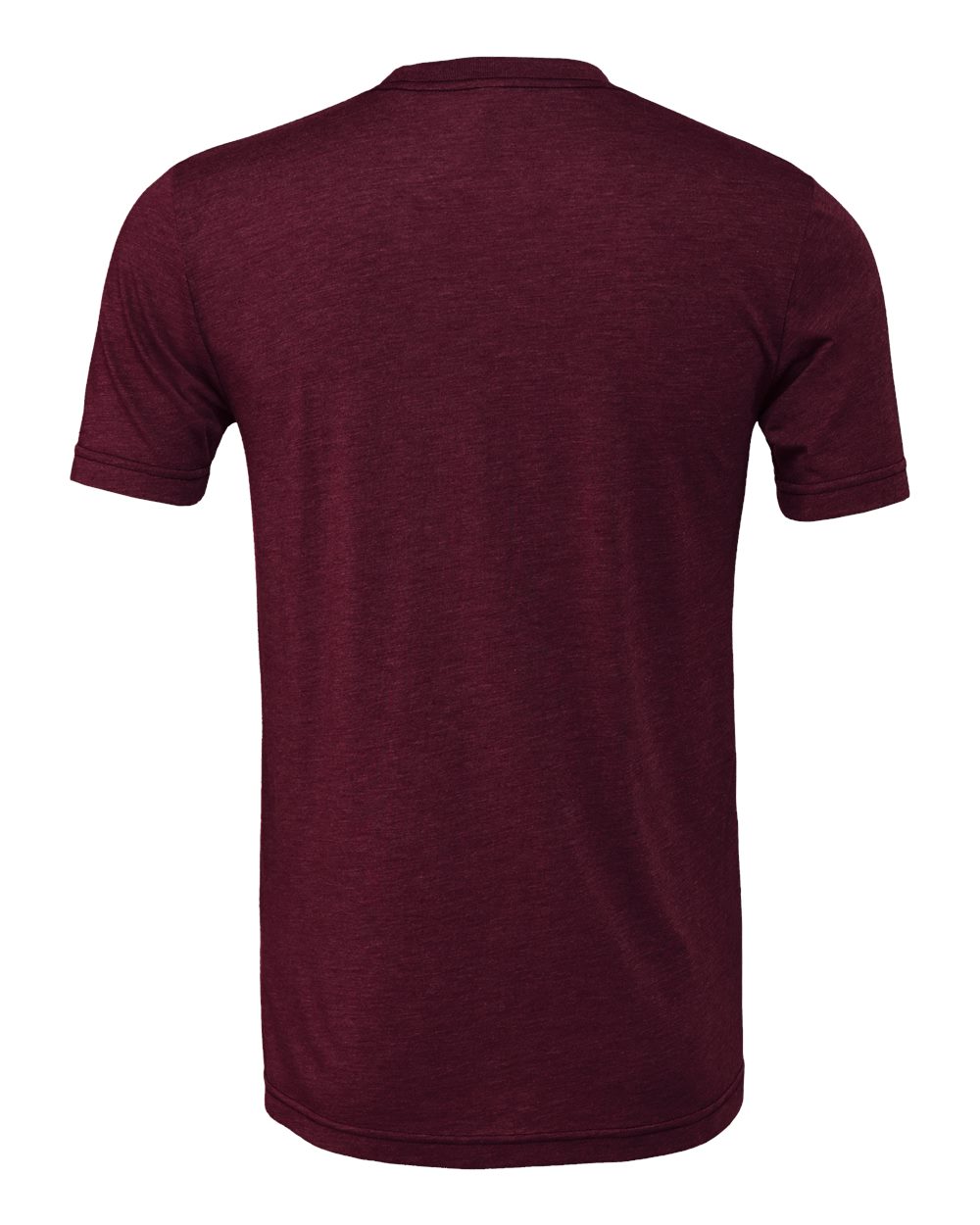 BELLA + CANVAS 3413 Triblend Tee in Solid Maroon Triblend, back