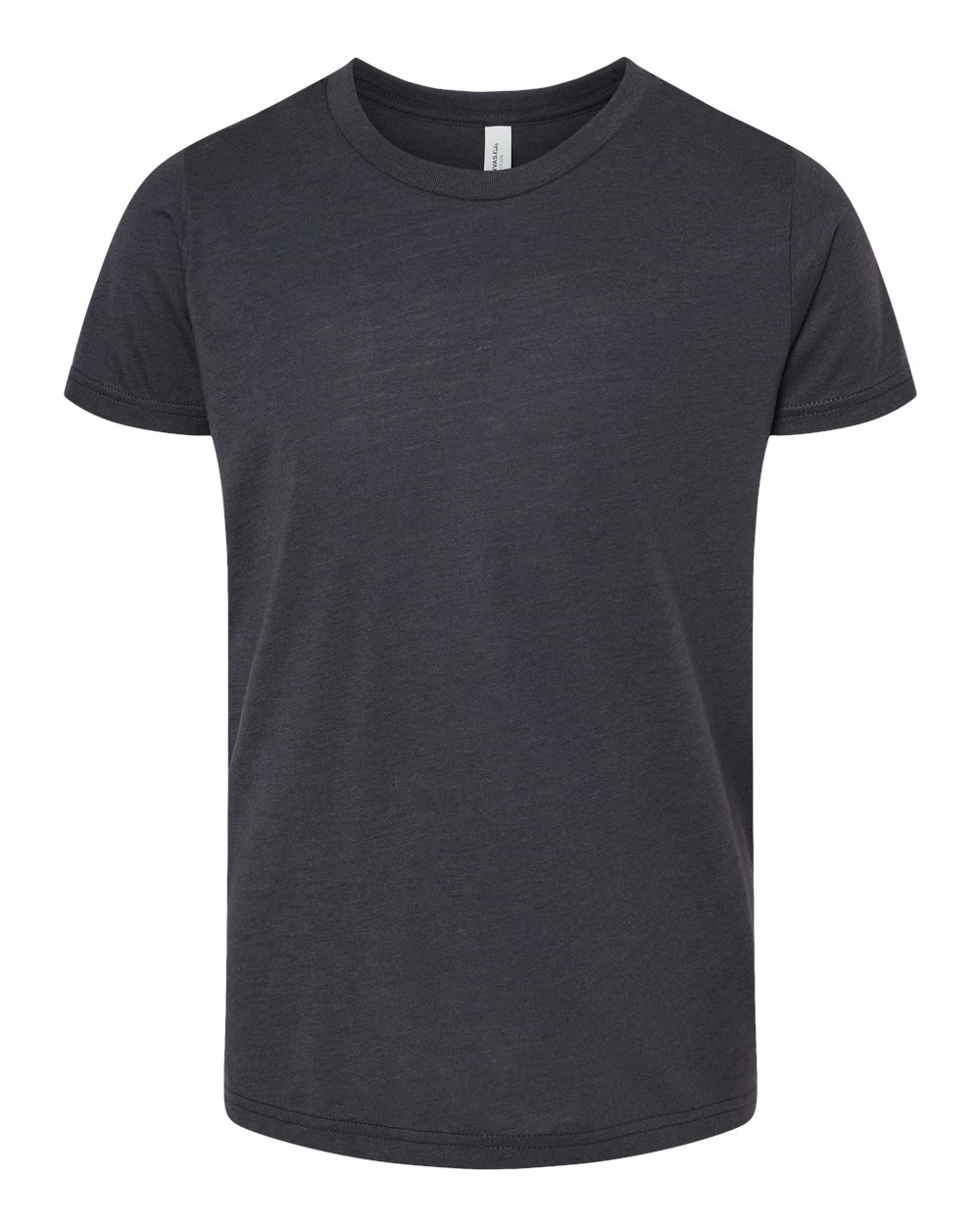 BELLA + CANVAS 3413Y Youth Triblend Tee in Solid Dark Grey Triblend