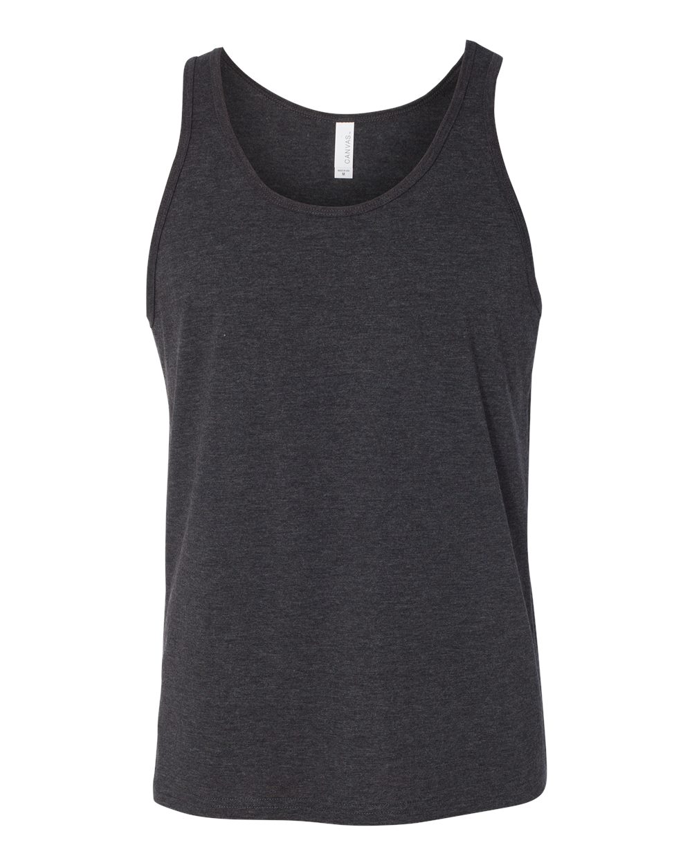 BELLA + CANVAS 3480 Jersey Tank in Charcoal Black Triblend/ Solid Black Triblend