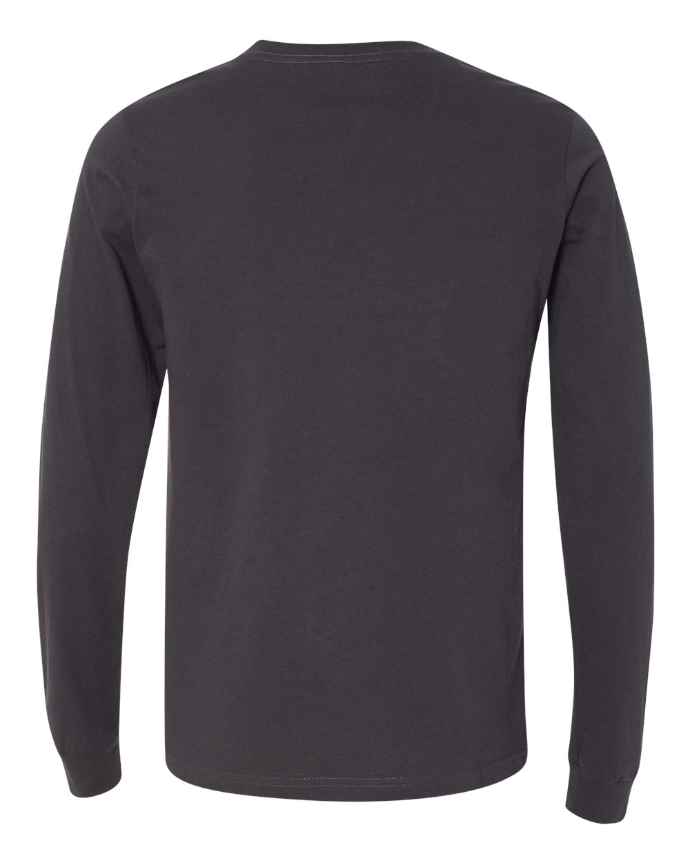 BELLA + CANVAS 3501 Unisex Jersey Long Sleeve Tee in Dark Grey, back
