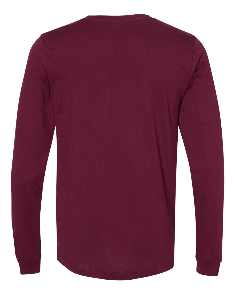 BELLA + CANVAS 3501 Unisex Jersey Long Sleeve Tee in Maroon, back