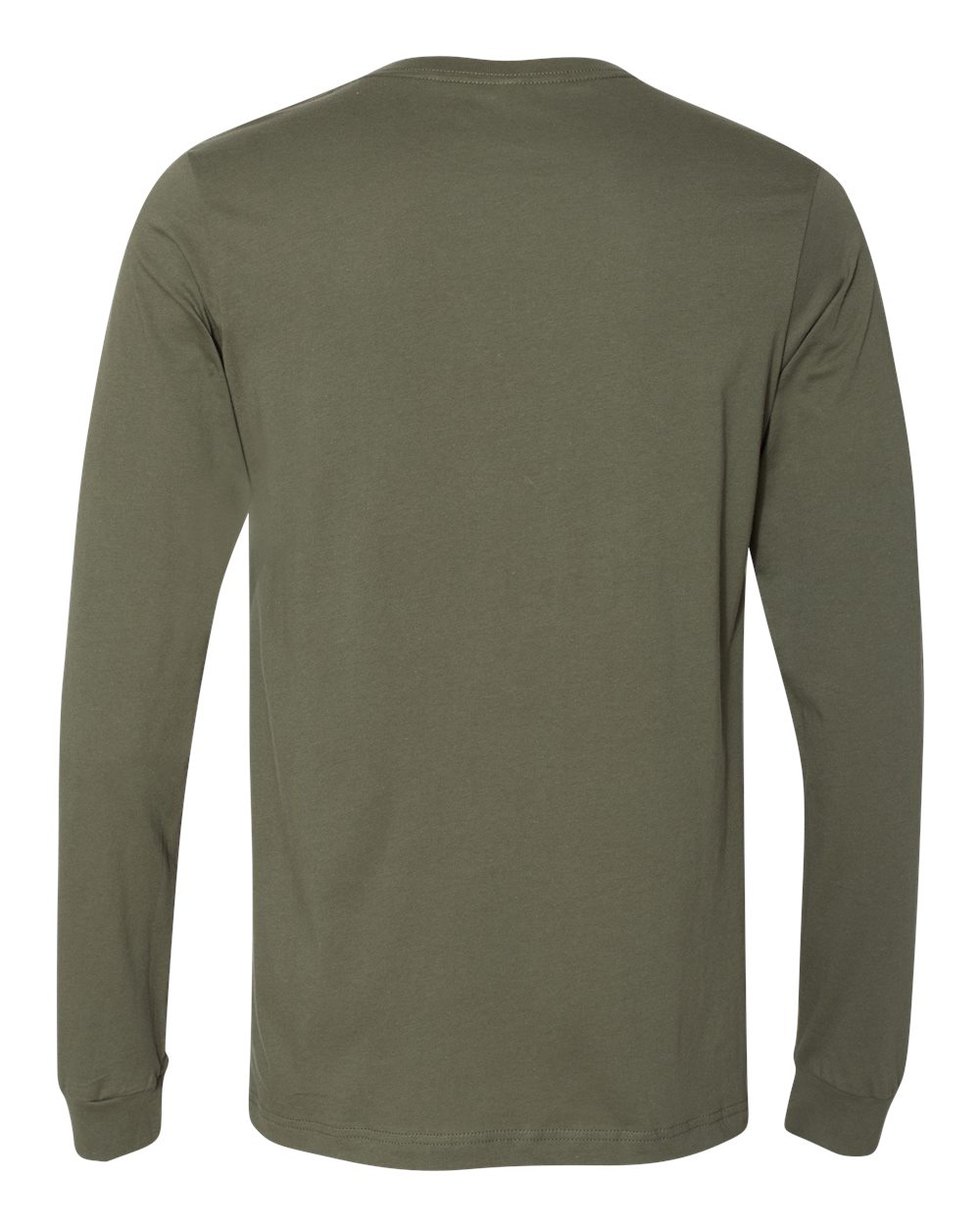 BELLA + CANVAS 3501 Unisex Jersey Long Sleeve Tee in Military Green, back