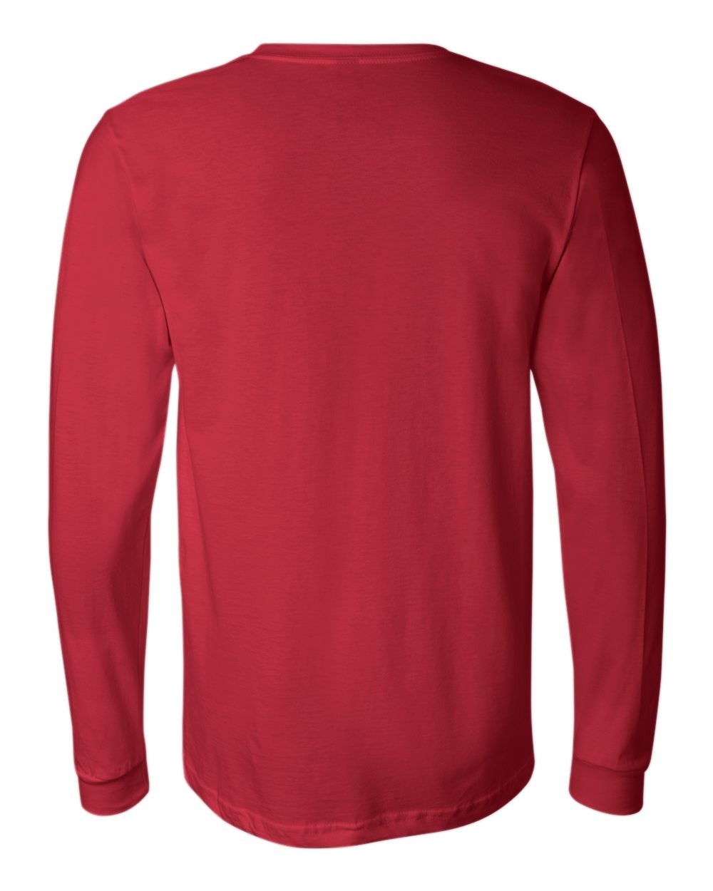 BELLA + CANVAS 3501 Unisex Jersey Long Sleeve Tee in Red, back