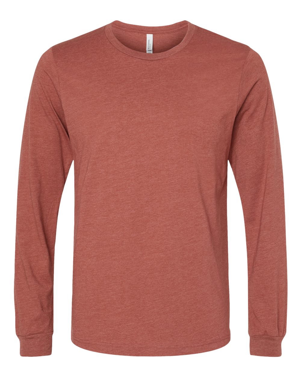 BELLA + CANVAS 3501CVC Heather CVC Long Sleeve Tee in Heather Clay