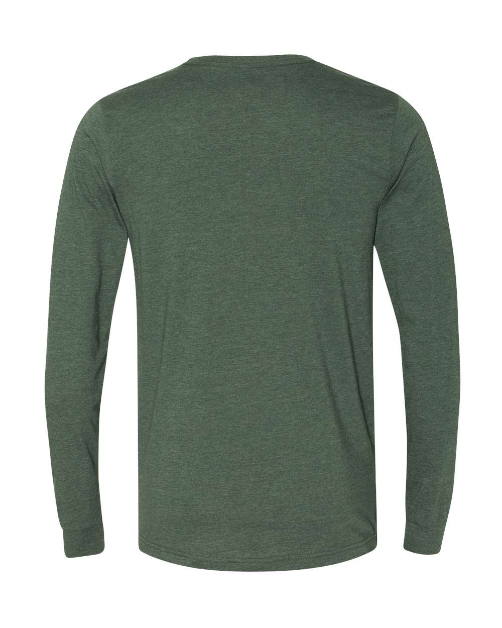 BELLA + CANVAS 3501CVC Heather CVC Long Sleeve Tee in Heather Forest, back