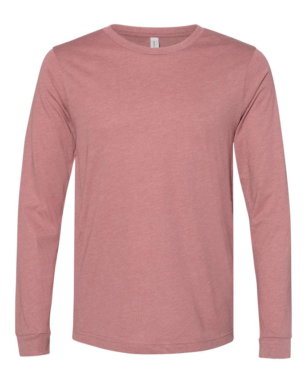 BELLA + CANVAS 3501CVC Heather CVC Long Sleeve Tee in Heather Mauve