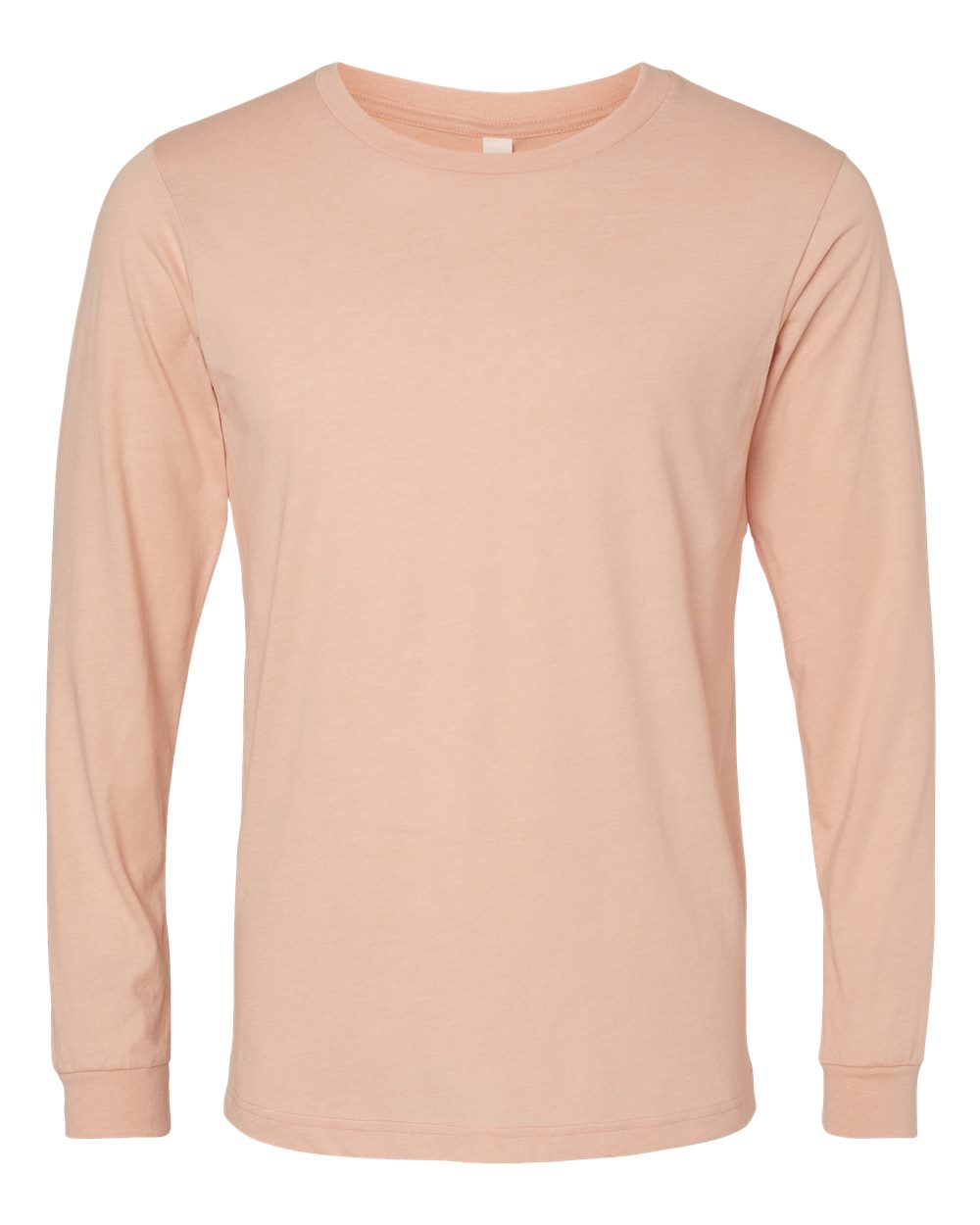 BELLA + CANVAS 3501CVC Heather CVC Long Sleeve Tee in Heather Peach