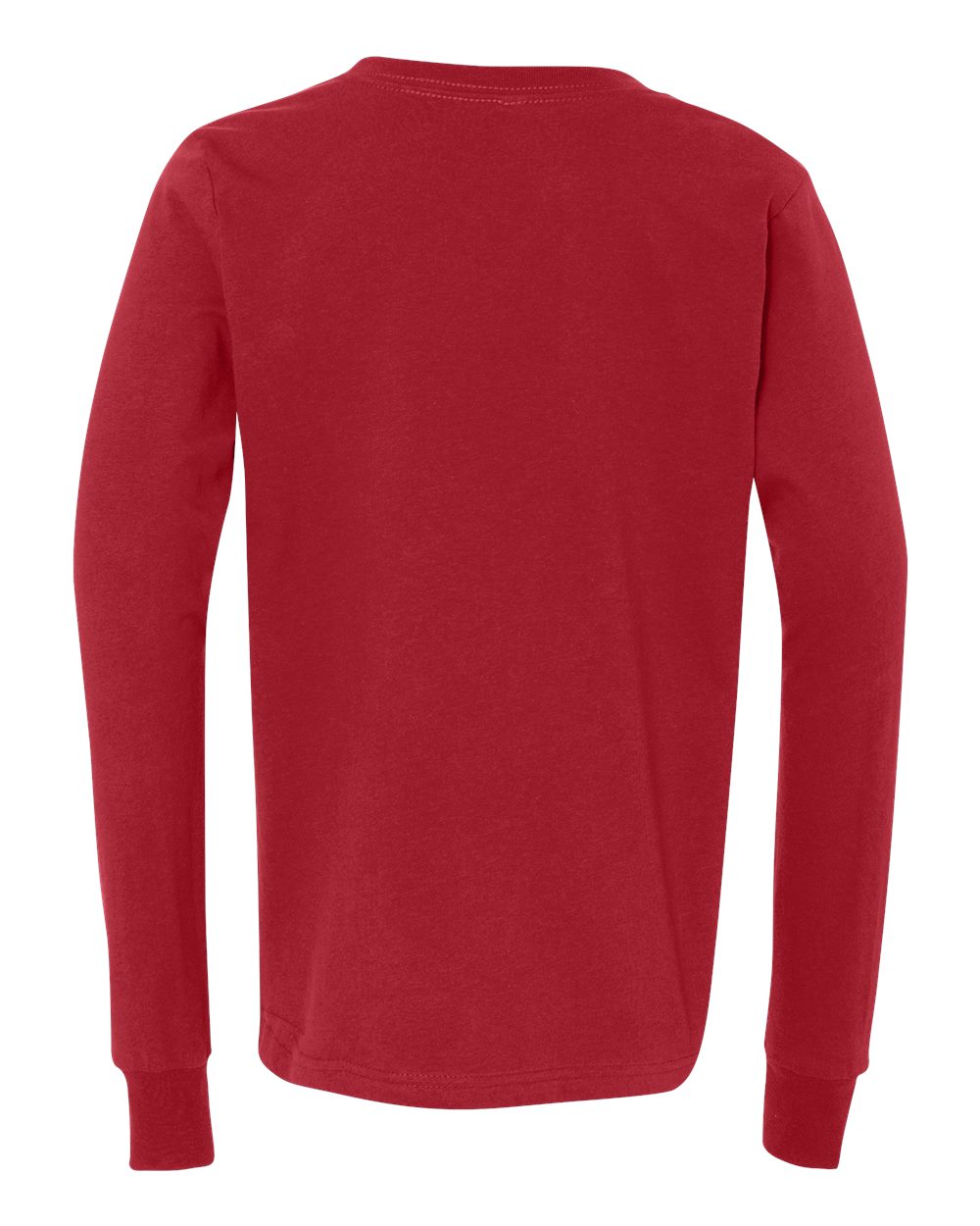 BELLA + CANVAS 3501Y Youth Jersey Long Sleeve Tee in Red, back