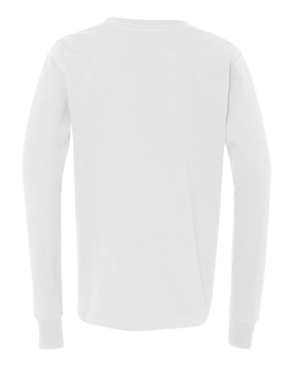 BELLA + CANVAS 3501Y Youth Jersey Long Sleeve Tee in White, back