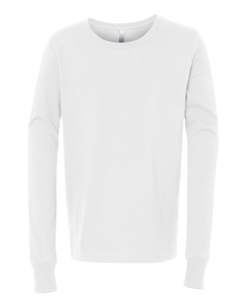 BELLA + CANVAS 3501Y Youth Jersey Long Sleeve Tee in White