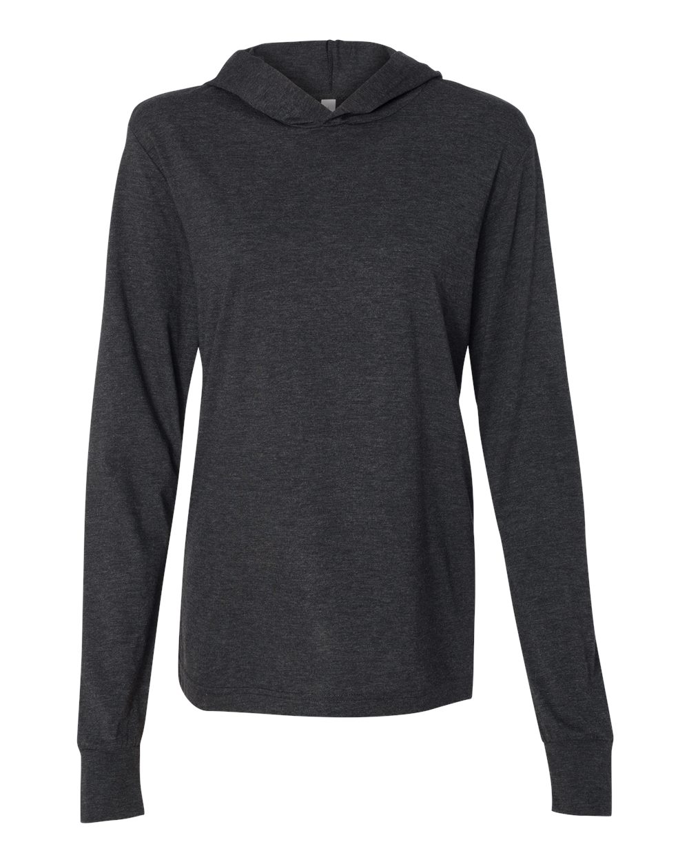 BELLA + CANVAS 3512 Unisex Jersey Hooded Long Sleeve Tee in Charcoal Black Triblend