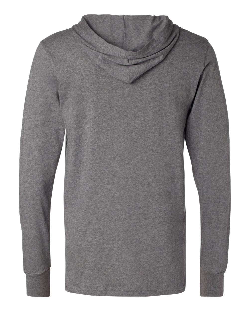 BELLA + CANVAS 3512 Unisex Jersey Hooded Long Sleeve Tee in Deep Heather, back