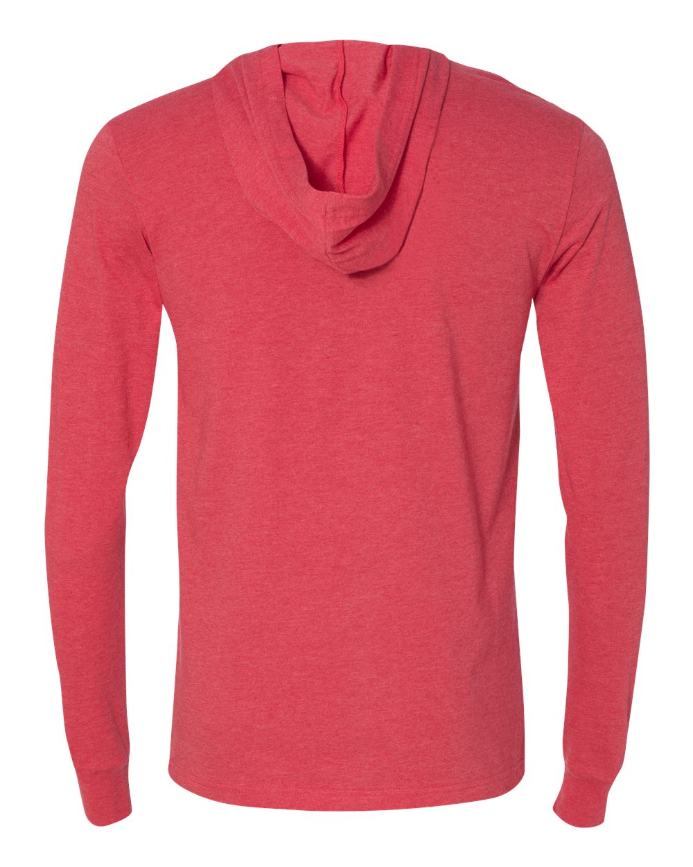 BELLA + CANVAS 3512 Unisex Jersey Hooded Long Sleeve Tee in Heather Red, back