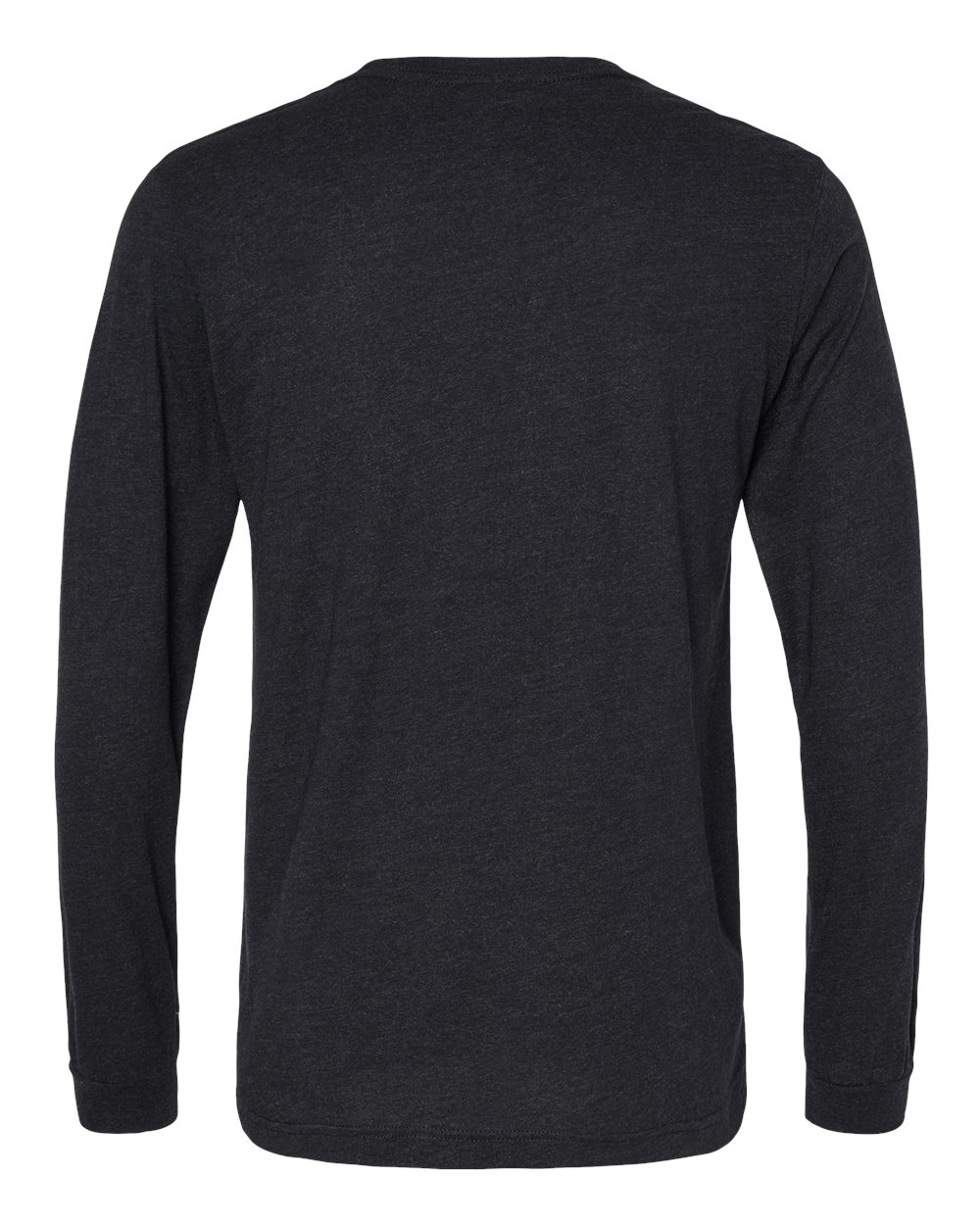 BELLA + CANVAS 3513 Unisex Triblend Long Sleeve Tee in Black Heather Triblend, back