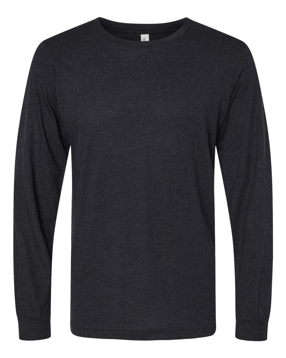BELLA + CANVAS 3513 Unisex Triblend Long Sleeve Tee in Black Heather Triblend