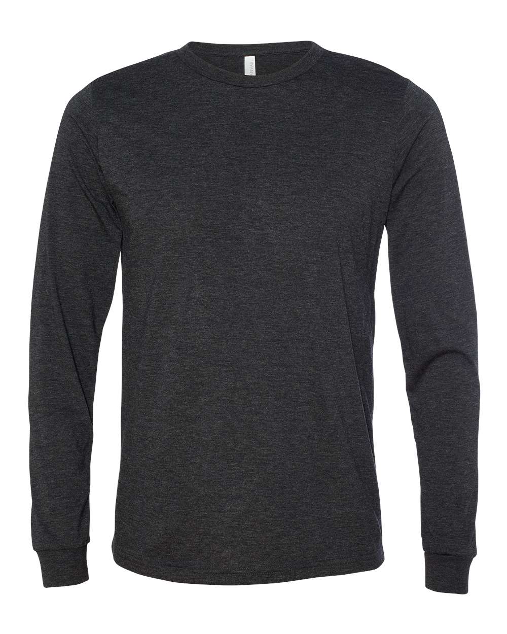 BELLA + CANVAS 3513 Unisex Triblend Long Sleeve Tee in Charcoal Black Triblend