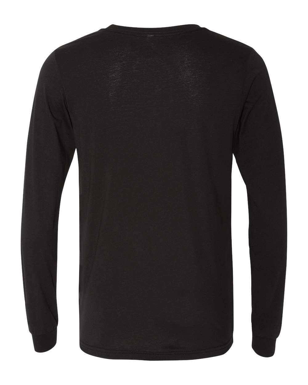 BELLA + CANVAS 3513 Unisex Triblend Long Sleeve Tee in Solid Black Triblend, back